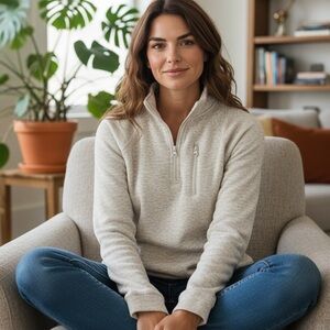 Old River/Unisex/Quarter Zip Sherpa Pullover/Size: Small